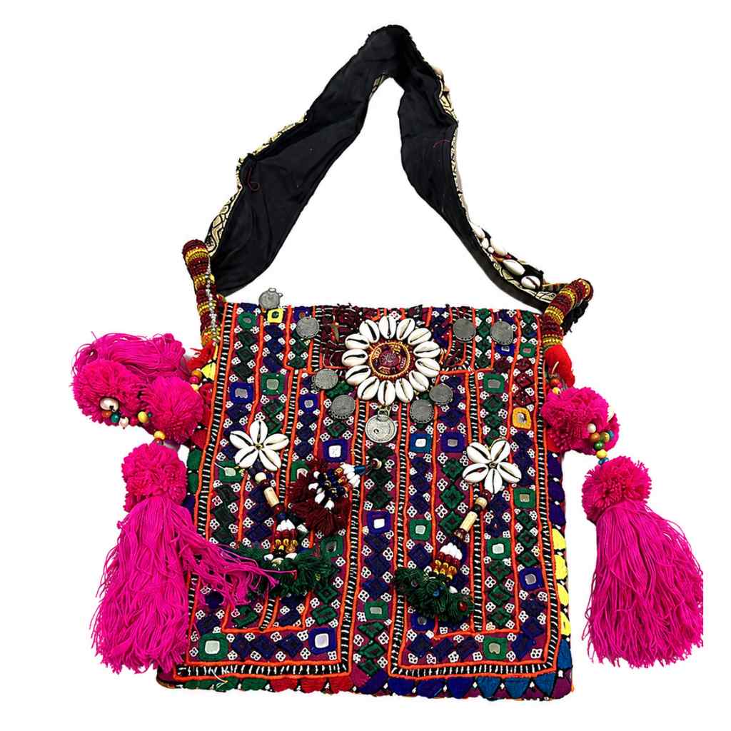 Colorful Boho Embroidered Sling Bag for Women