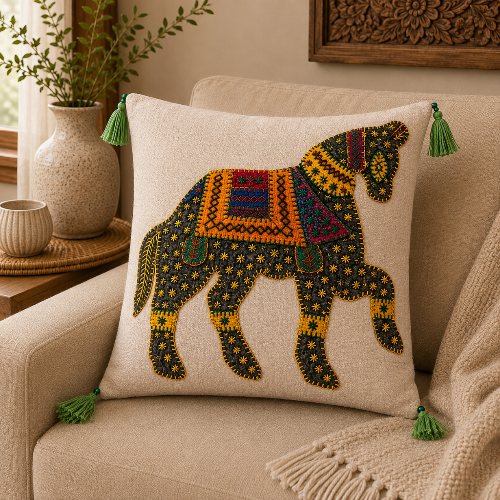 Heritage Horse Applique Cushion Cover