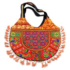 Tribal Hues Boho Embroidered Tote Bag