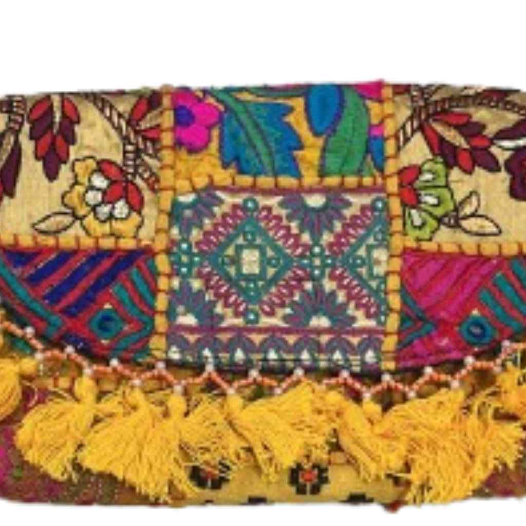 Boho Embroidered Sling Purse for Women