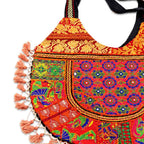 Tribal Hues Boho Embroidered Tote Bag