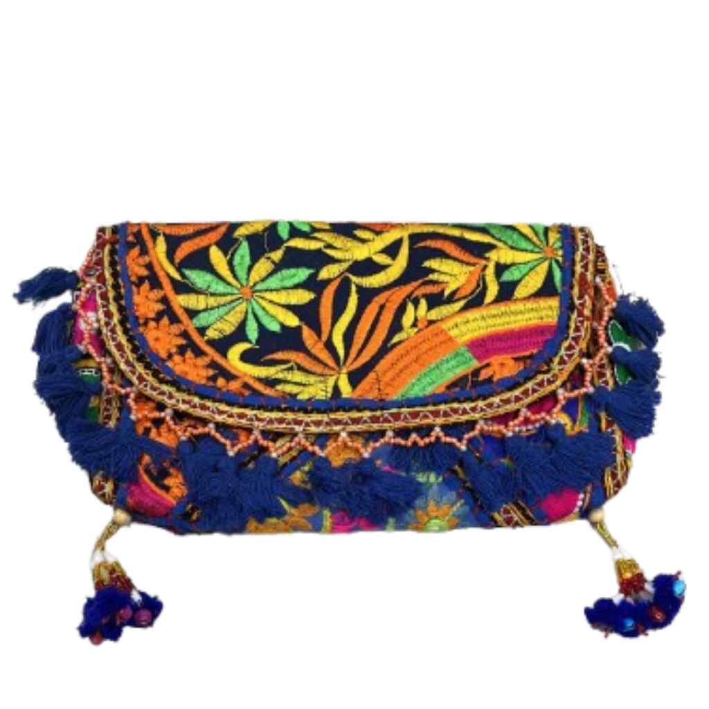 Boho Embroidered Sling Purse for Women