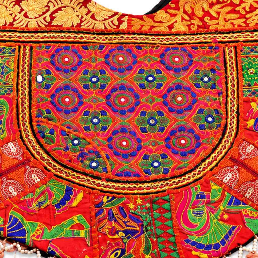 Tribal Hues Boho Embroidered Tote Bag