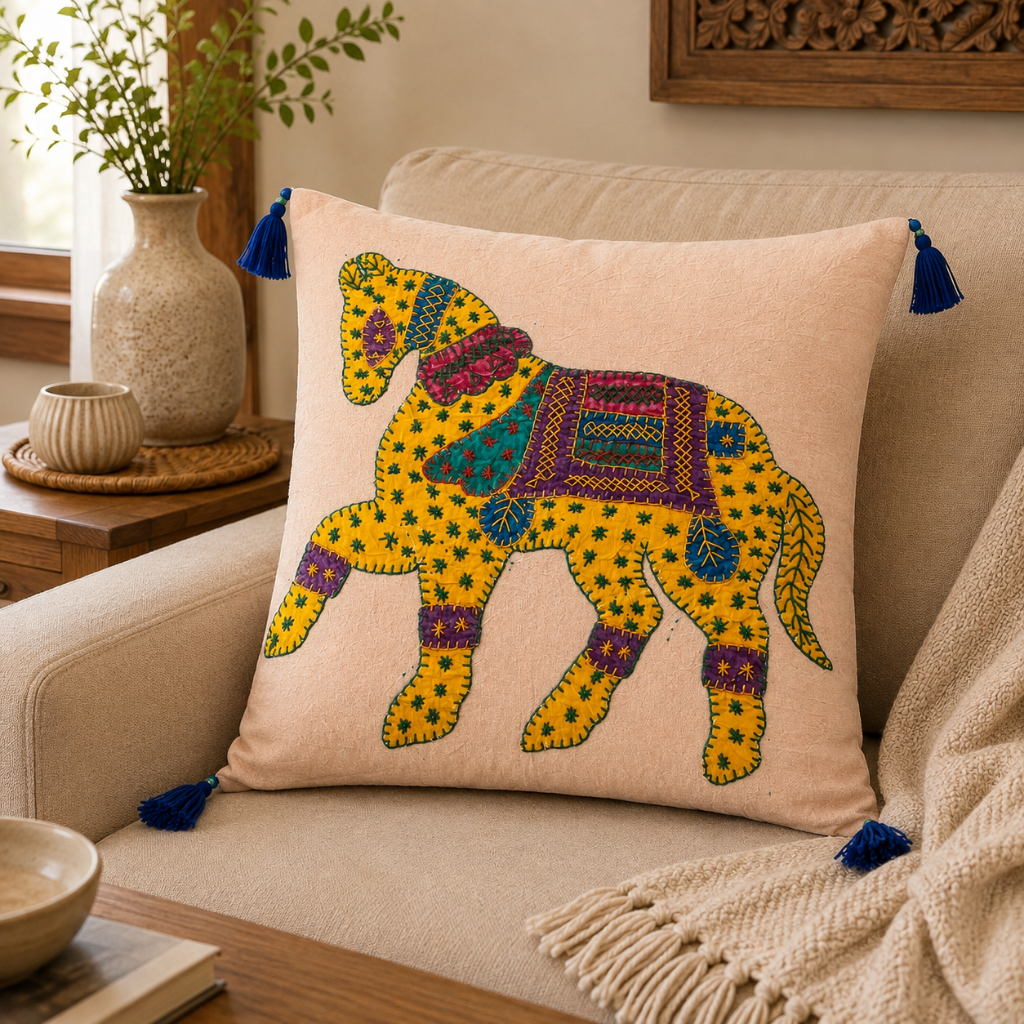 Heritage Horse Applique Cushion Cover