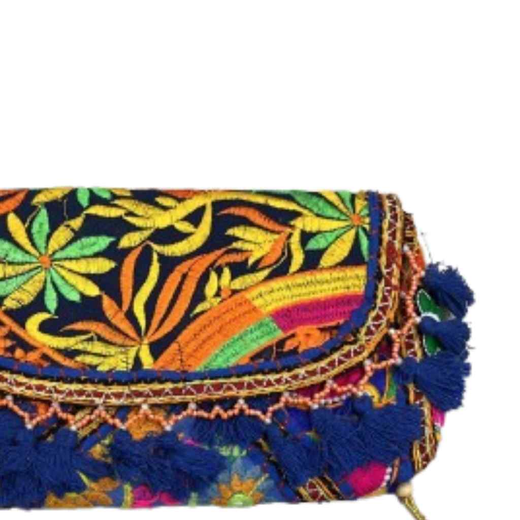 Boho Embroidered Sling Purse for Women