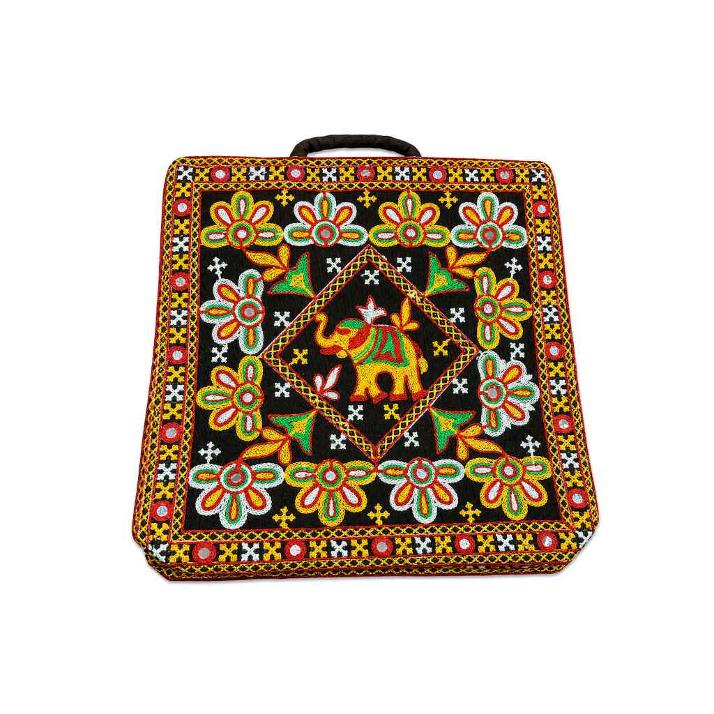 Elephant Threadwork Rajasthani Tote Bag