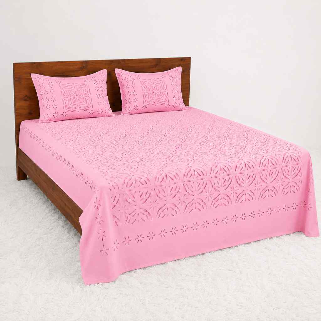 Timeless Applique Cutwork Bedsheet Set