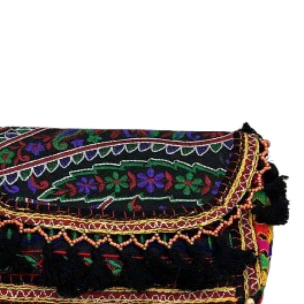 Boho Embroidered Sling Purse for Women