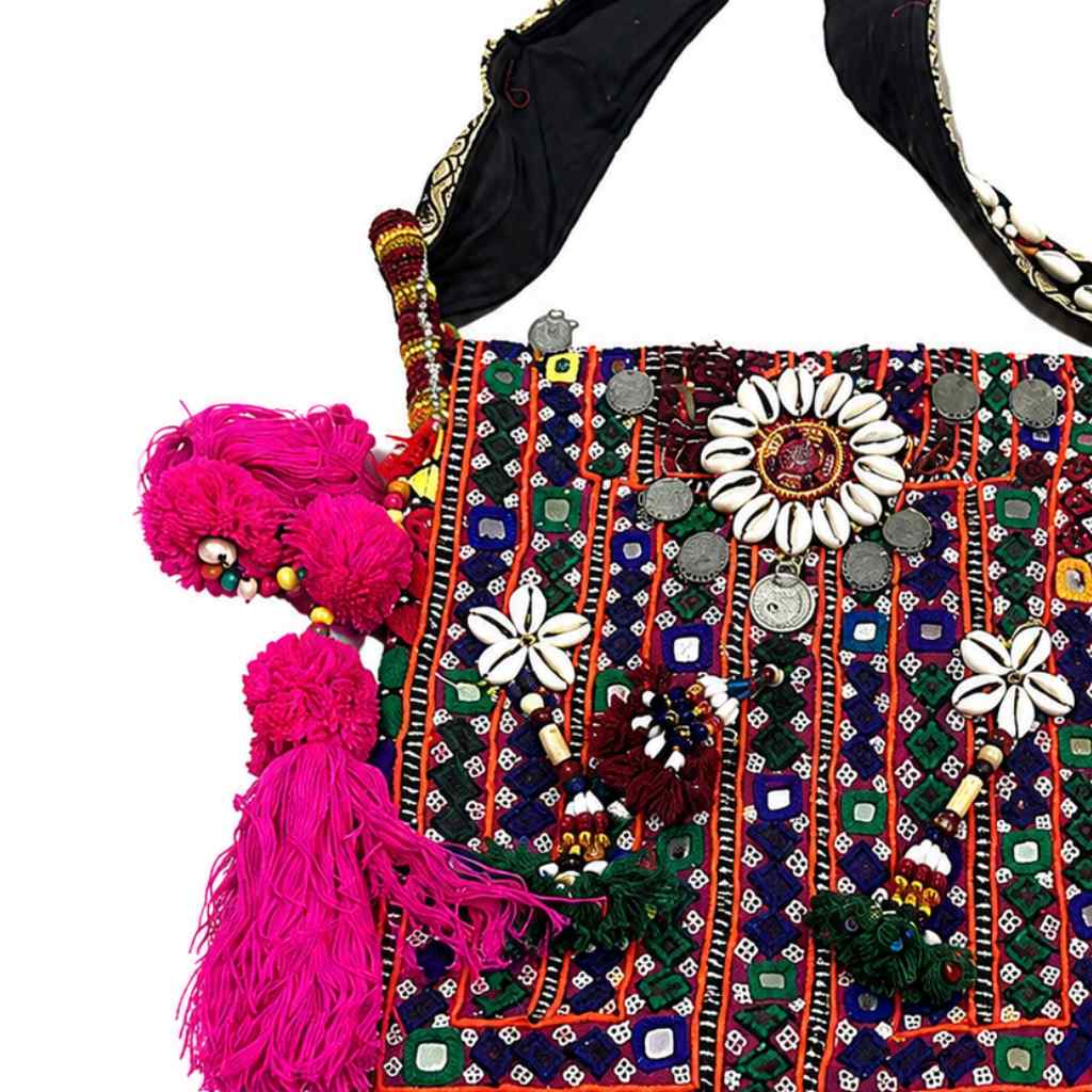 Colorful Boho Embroidered Sling Bag for Women