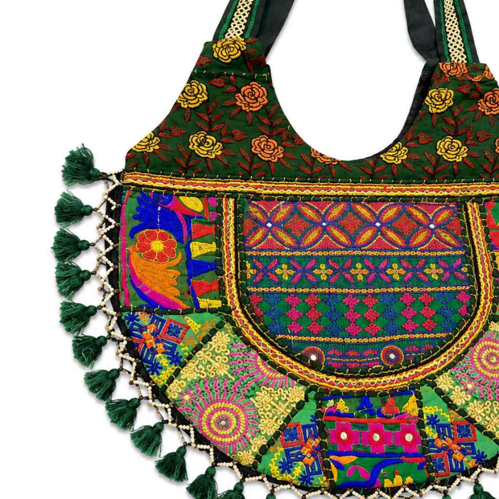 Wanderlust Tassel Embroidered  Tote Bag