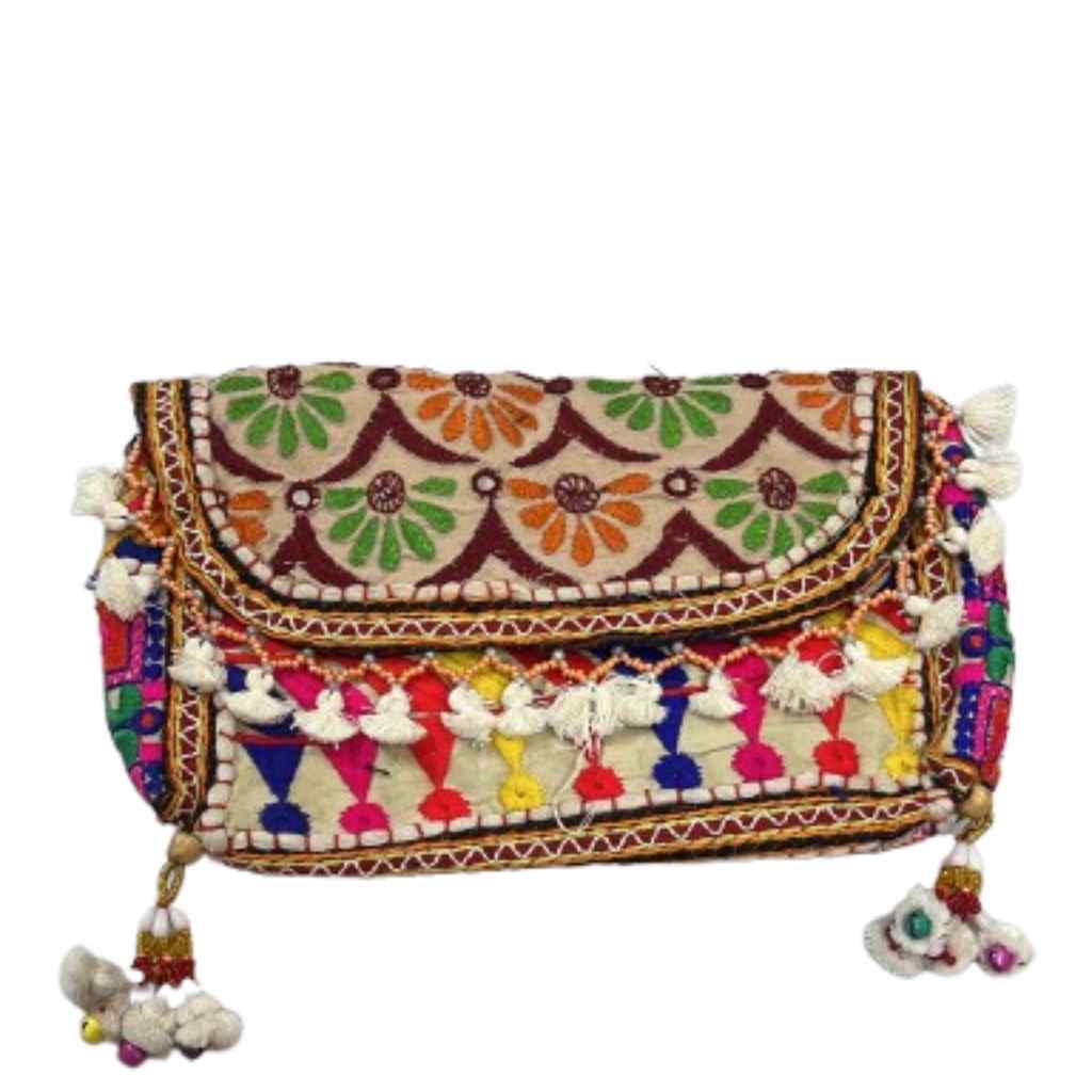 Boho Embroidered Sling Purse for Women