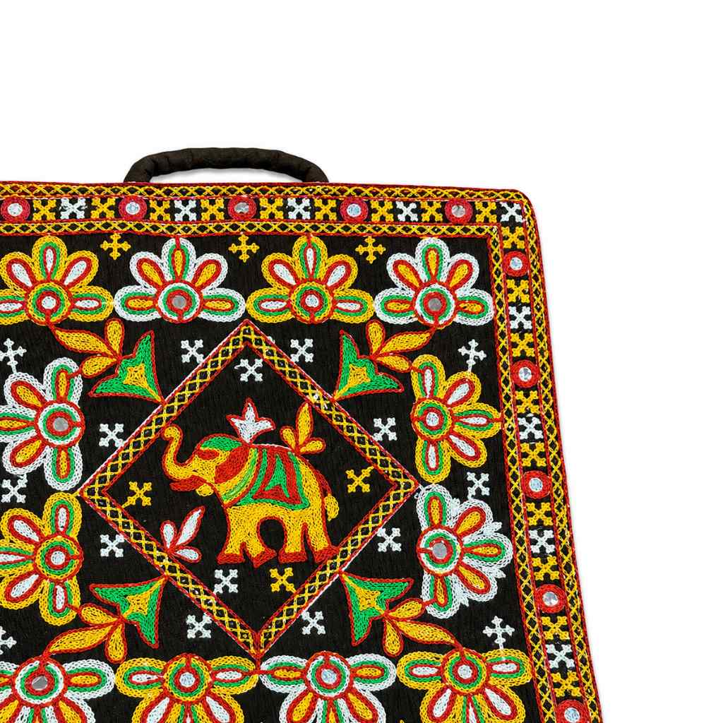Elephant Threadwork Rajasthani Tote Bag