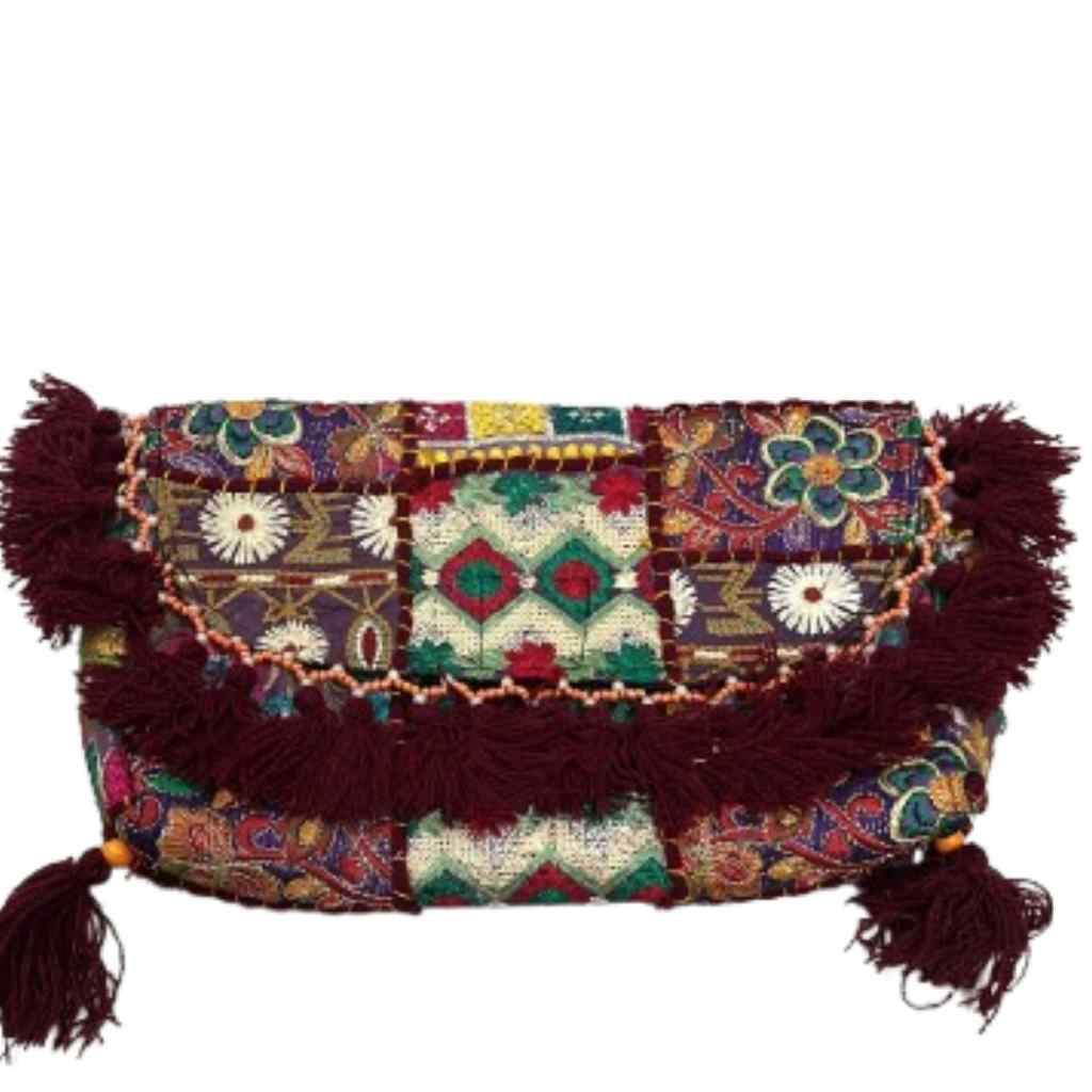 Boho Embroidered Sling Purse for Women