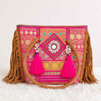Fringe Play Embroidered Banjara Tote Bag