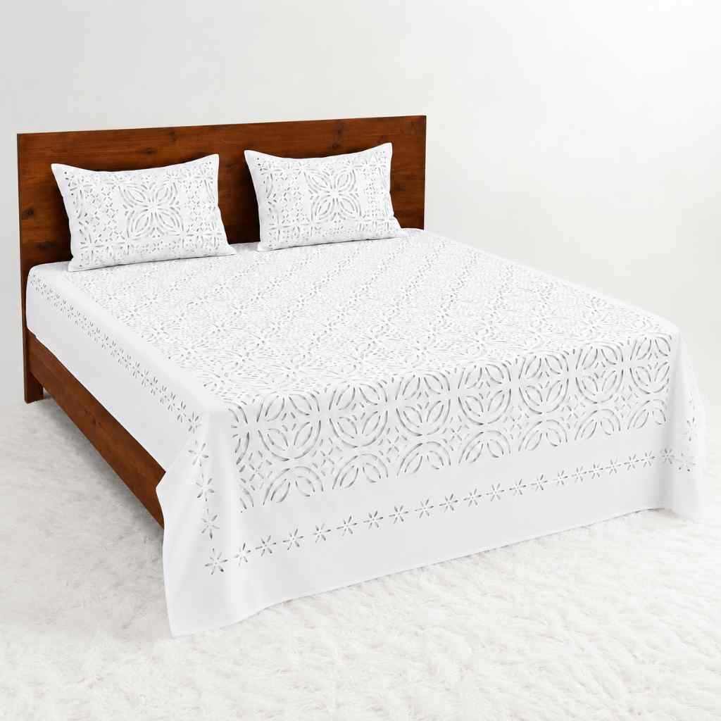 Timeless Applique Cutwork Bedsheet Set