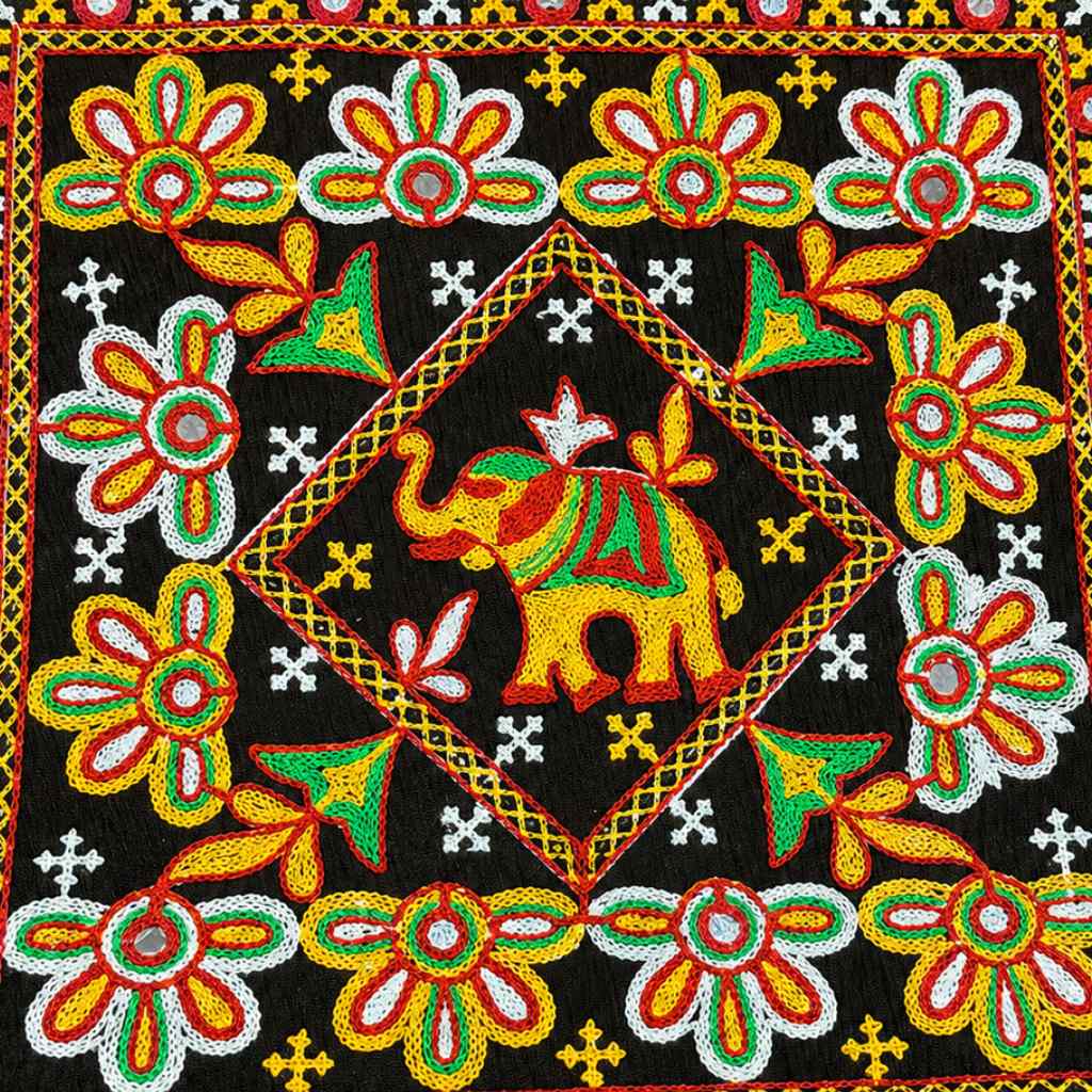 Elephant Threadwork Rajasthani Tote Bag