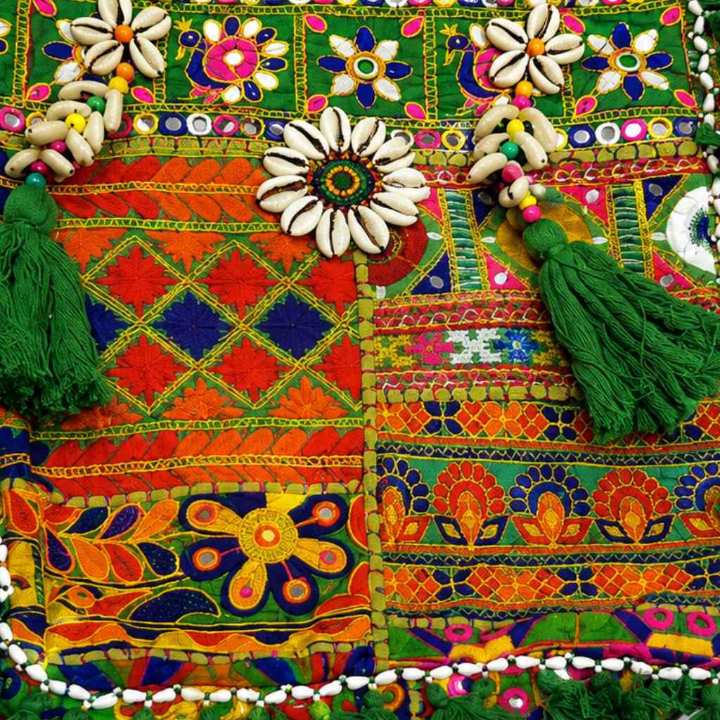 Heritage Embroidered Banjara Tote Bag with Tassels
