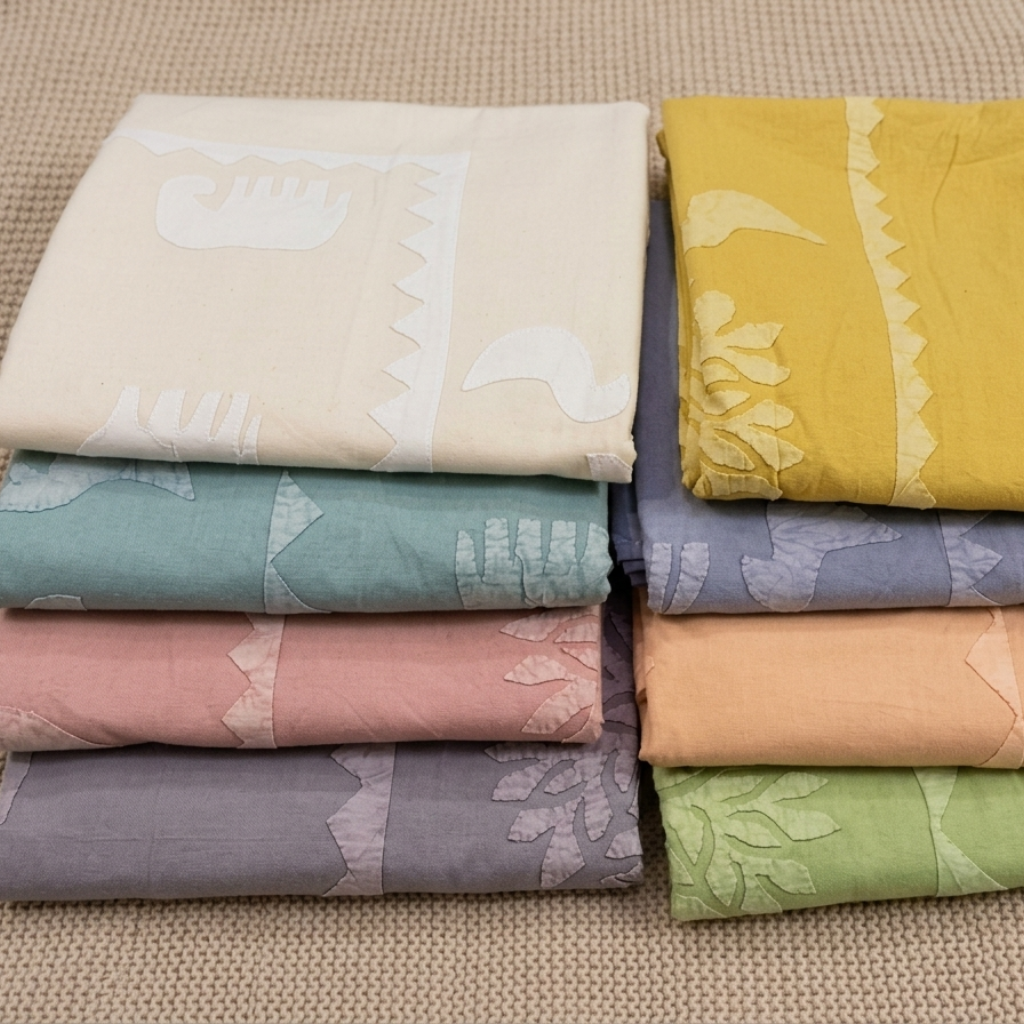 Sunlit Grove Tree Applique Bedsheet Set