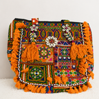 Heritage Embroidered Banjara Tote Bag with Tassels
