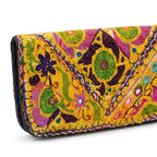 Boho Bloom Colorful Embroidered Cotton Clutch