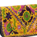 Boho Bloom Colorful Embroidered Cotton Clutch