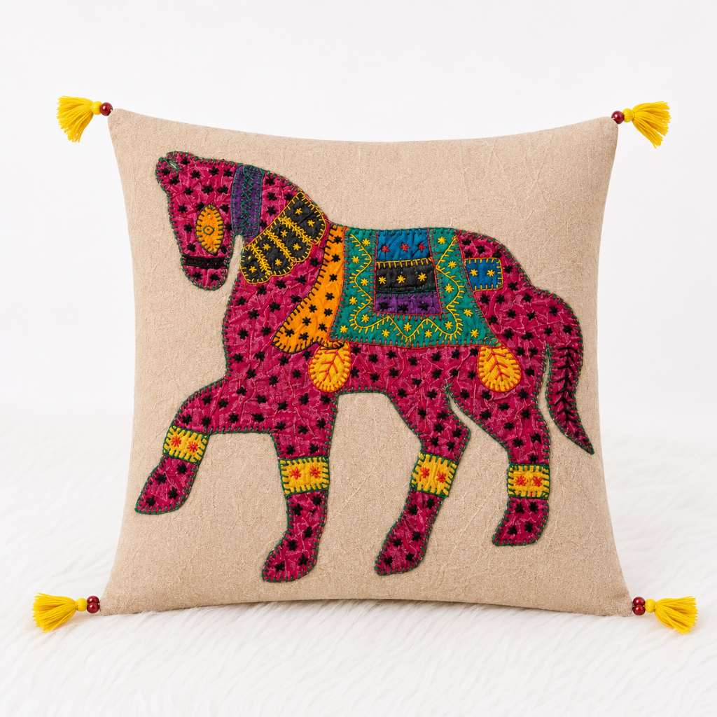 Heritage Horse Applique Cushion Cover