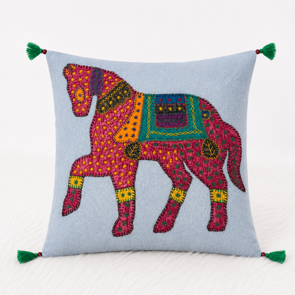 Heritage Horse Applique Cushion Cover