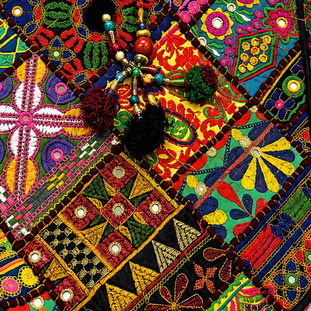Colorful Bliss Cotton Bag with Detailed Embroidery Work