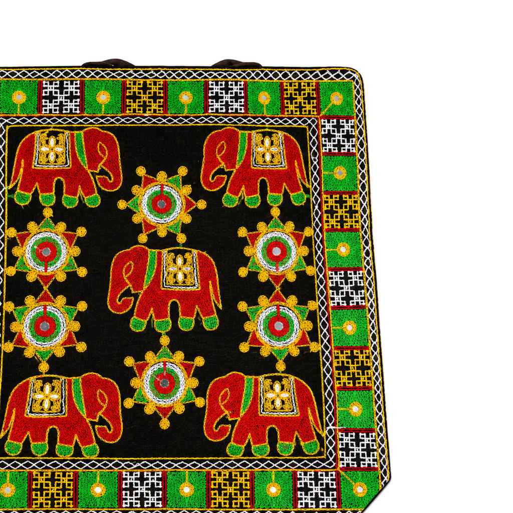 Elephant Threadwork Rajasthani Tote Bag