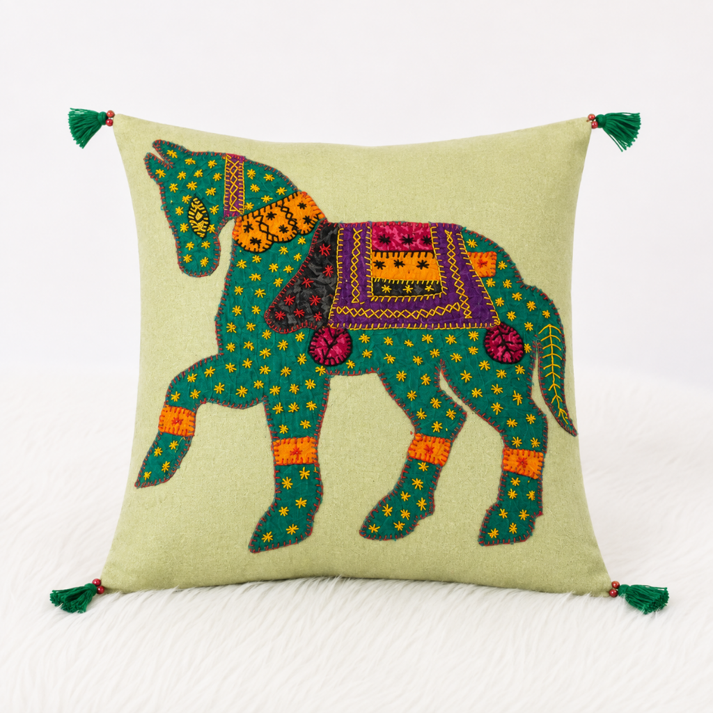 Heritage Horse Applique Cushion Cover