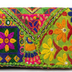 Boho Bloom Colorful Embroidered Cotton Clutch