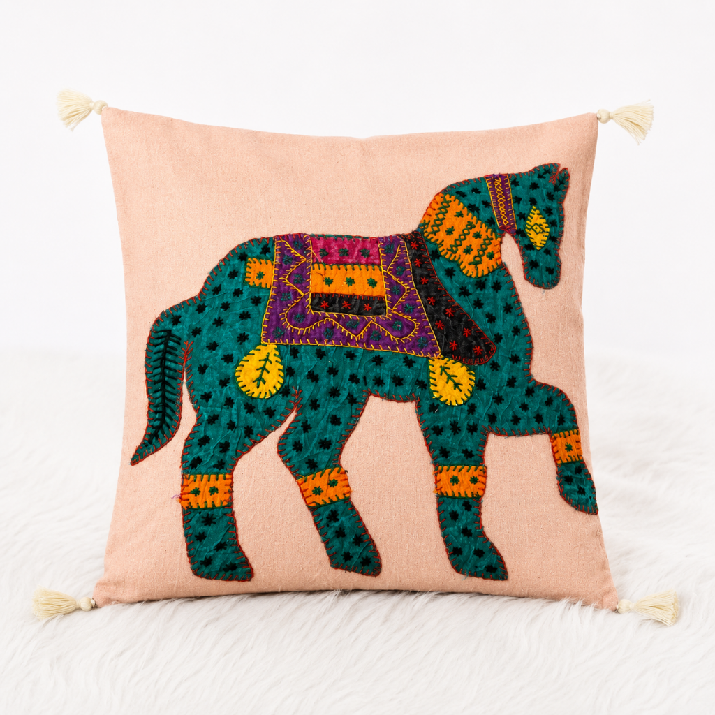 Heritage Horse Applique Cushion Cover