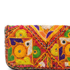 Boho Bloom Colorful Embroidered Cotton Clutch