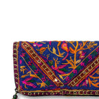 Boho Bloom Colorful Embroidered Cotton Clutch