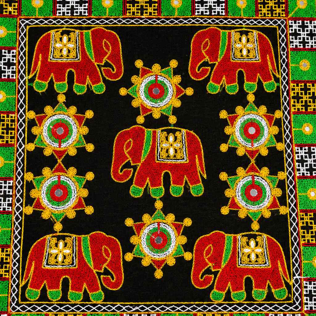 Elephant Threadwork Rajasthani Tote Bag