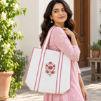 Printed Jaipuri Tote Bag | Animal and Floral Printed Rajasthani Bag