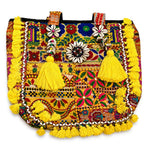 Boho Embroidered Tote Bag with Tassels