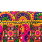 Boho Bloom Colorful Embroidered Cotton Clutch