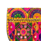 Boho Bloom Colorful Embroidered Cotton Clutch