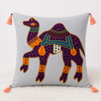 Bohemian Camel Applique Cushion Cover