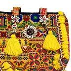 Boho Embroidered Tote Bag with Tassels
