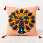 Peacock Applique Cushion Cover for Sofa or Bed Throw