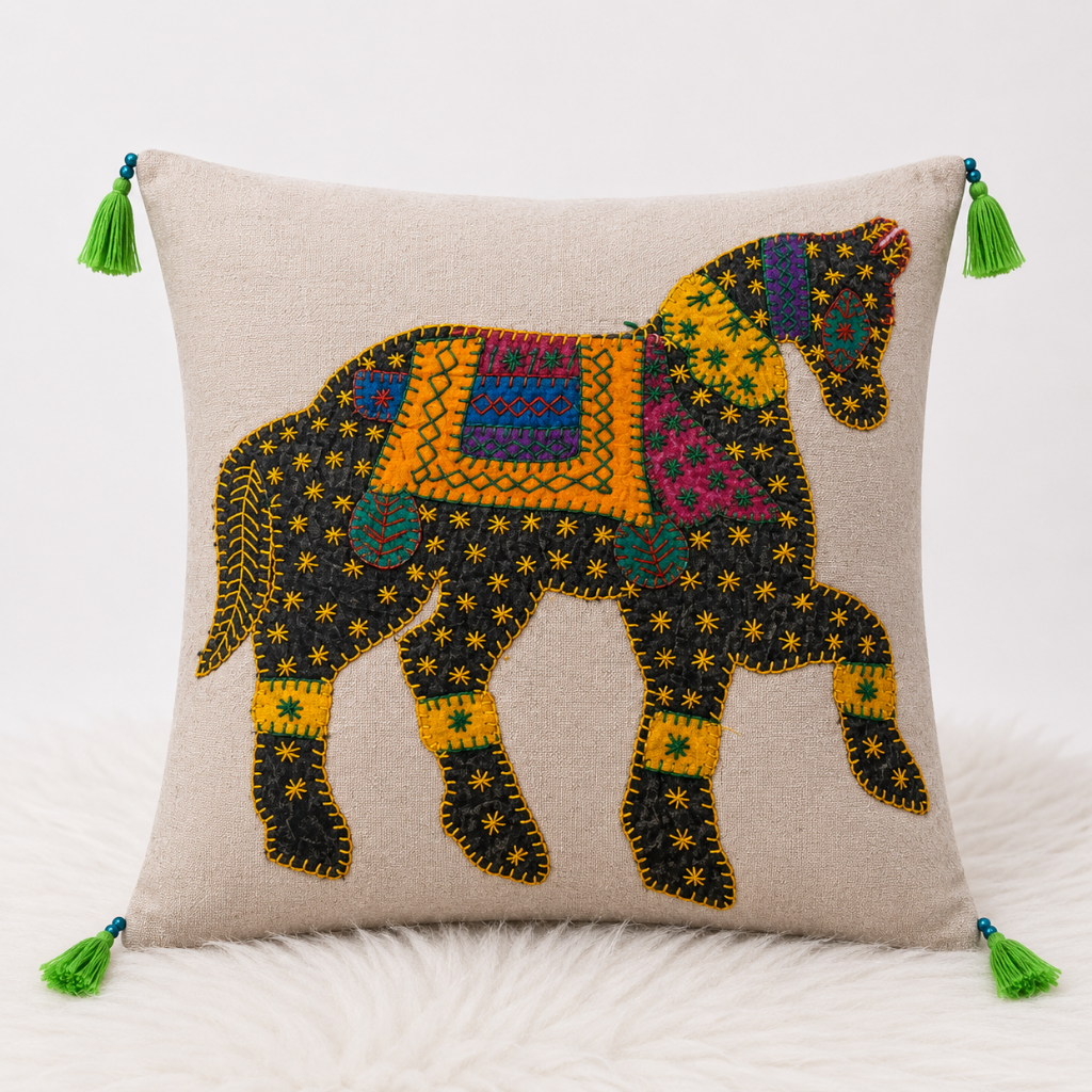 Heritage Horse Applique Cushion Cover