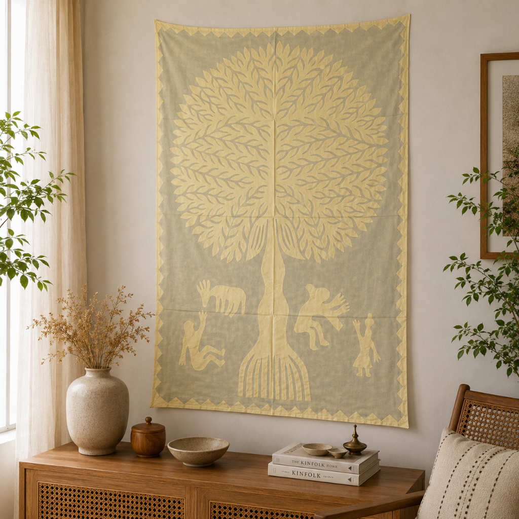 Tree of Life Cutwork Applique Wall Tapestry