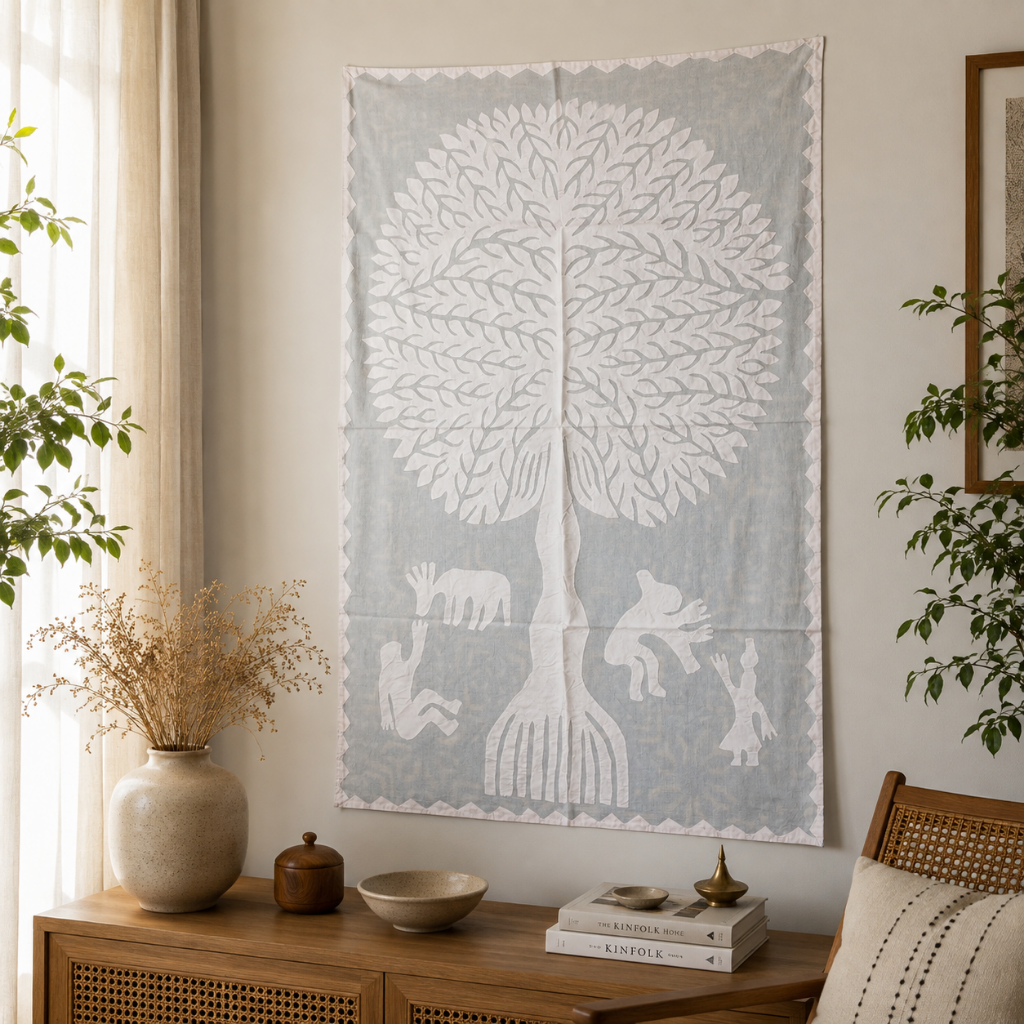 Tree of Life Cutwork Applique Wall Tapestry