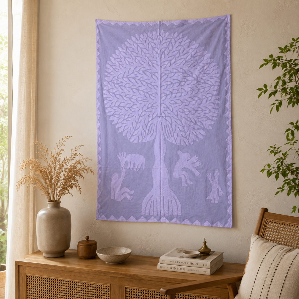 Tree of Life Cutwork Applique Wall Tapestry