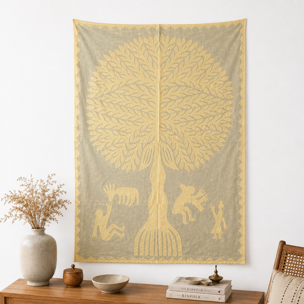 Tree of Life Cutwork Applique Wall Tapestry