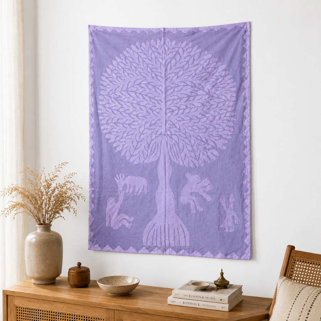 Tree of Life Cutwork Applique Wall Tapestry