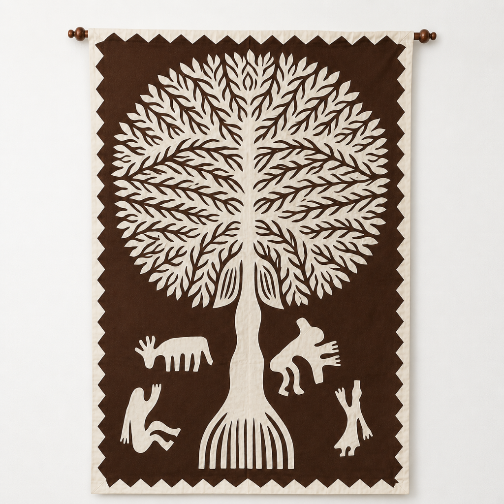 Tree of Life Cutwork Applique Wall Tapestry