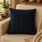 Minimal Line Detailed Thread Work Embroidered Cushion Cover